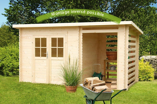 Abri de Jardin Bois KATYA – 4,44 + extension 3 m²